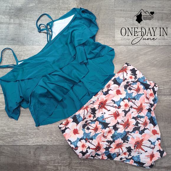 Aleumdr High Waist Flounce Bikini Swimsuit Size XL - Picture 6 of 6